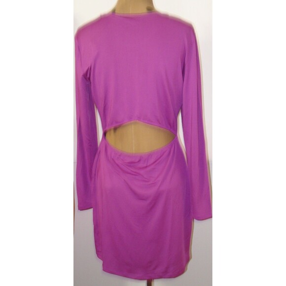 New Womens NWT Vero Moda $80 Open Back Dress Wild Aster Pink Purpl M Long Sleeve - Picture 1 of 6
